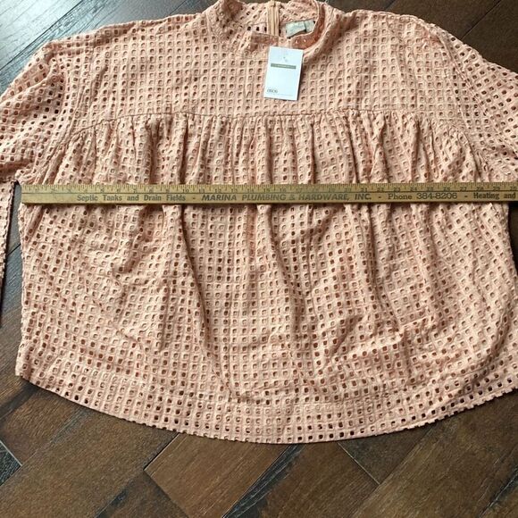 NWT ASOS maternity shirt size 14 blush color long sleeved smocked top mock neck - Picture 12 of 12